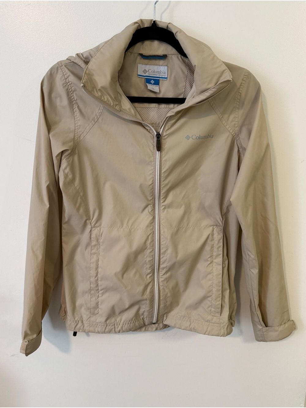 Columbia Omni-Shield Beige‎ Hooded Lightweight Water Resistant Jacket Outdoors